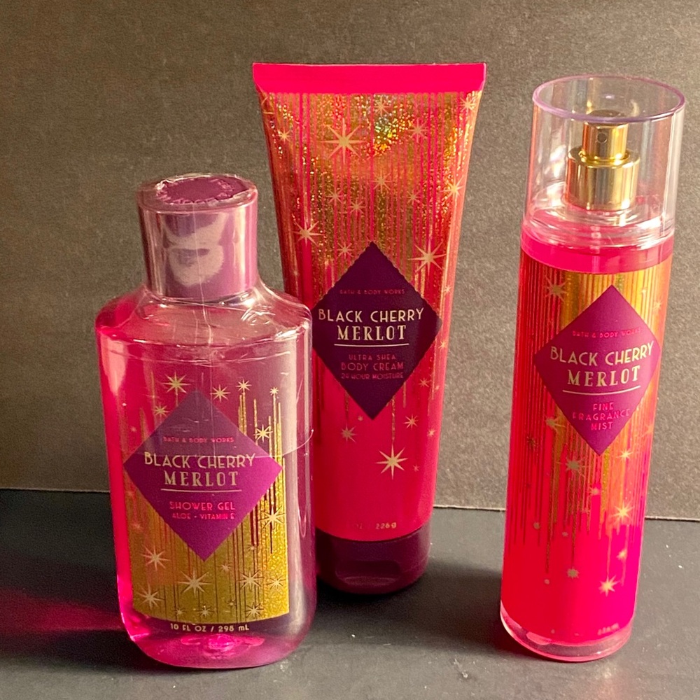 Bath & Body Works Black Cherry Merlot set 3